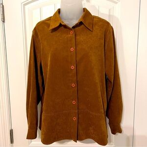Béchamel Petites Vintage 90s Faux Suede Shirt-Jacket Women's PM Cognac B…